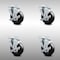 Service Caster 4 Inch SS Hard Rubber Wheel Swivel Top Plate Caster Set with Brake SCC SCC-SS20S414-HRS-TLB-4 - alternate 3